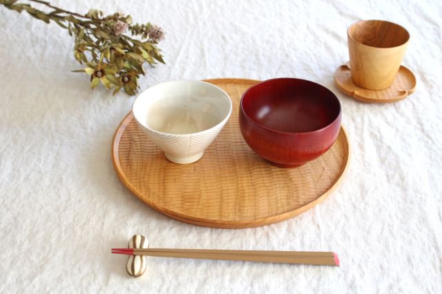 Shirasagi Woodworking  Soup Bowl Red Sakura M | Lacquerware