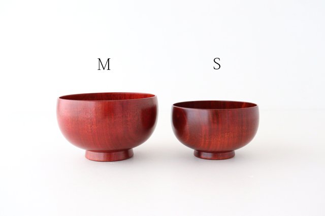 Shirasagi Woodworking  Soup Bowl Red Sakura M | Lacquerware