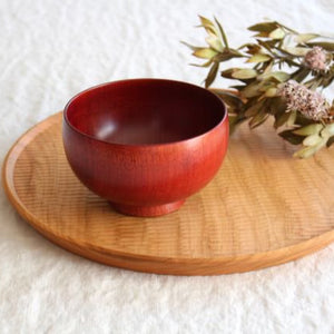 Shirasagi Woodworking  Soup Bowl Red Sakura M | Lacquerware