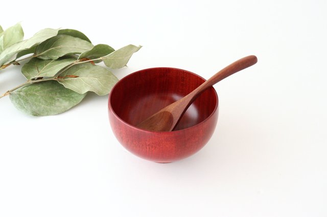 Shirasagi Woodworking  Soup Bowl Red Sakura M | Lacquerware