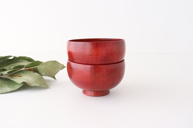 Shirasagi Woodworking  Soup Bowl Red Sakura M | Lacquerware