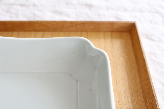 Cucumber square plate, earthen ash, square square, porcelain, arbor