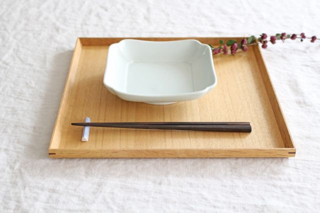 Cucumber square plate, earthen ash, square square, porcelain, arbor