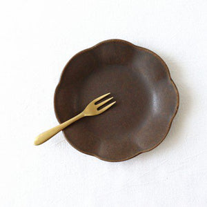 Furutani Seitosho Flowershaped Plate Brown Small