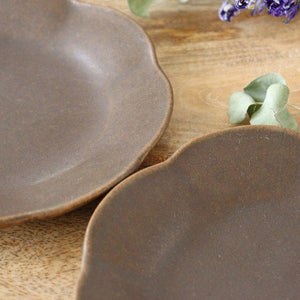 Furutani Seitosho Flowershaped Plate Brown Small