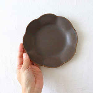 Furutani Seitosho Flowershaped Plate Brown Small