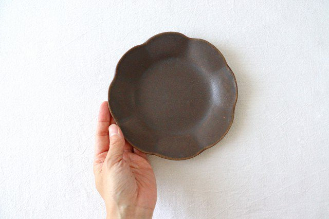 Furutani Seitosho Flowershaped Plate Brown Small