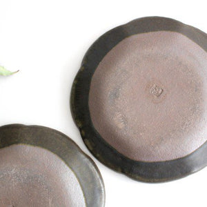 Rust glaze ring flower plate medium pottery Furuya Seisho