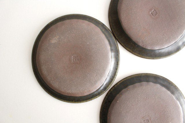 Rust glaze ruffle plate M pottery Furuya Seisho