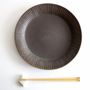 Rust glaze ruffle plate L pottery Furuya Seisho
