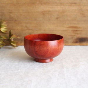 Shirasagi Woodworking  Children's Soup Bowl Red Sakura | Lacquerware