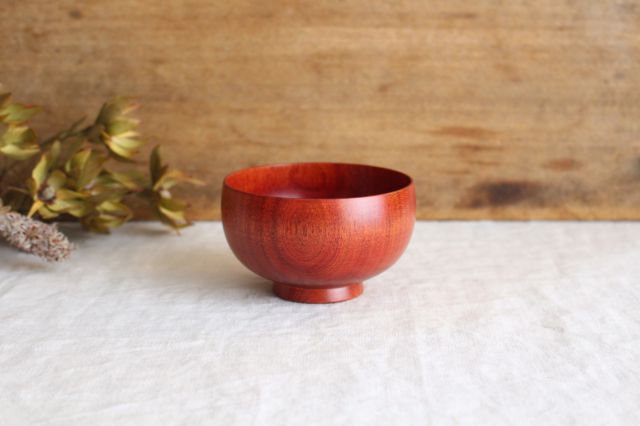 Shirasagi Woodworking  Children's Soup Bowl Red Sakura | Lacquerware