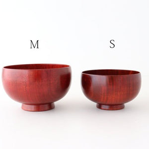 Shirasagi Woodworking  Children's Soup Bowl Red Sakura | Lacquerware