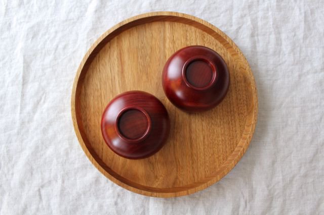 Shirasagi Woodworking  Children's Soup Bowl Red Sakura | Lacquerware