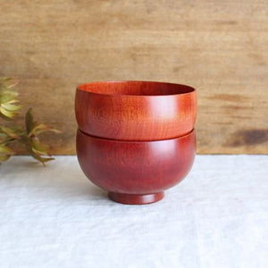 Shirasagi Woodworking  Children's Soup Bowl Red Sakura | Lacquerware