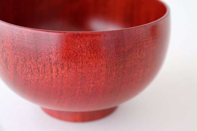 Shirasagi Woodworking  Children's Soup Bowl Red Sakura | Lacquerware