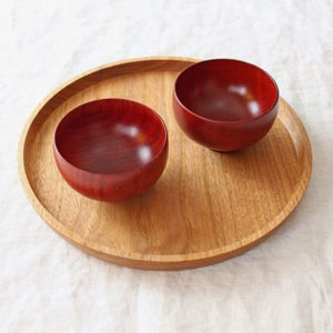 Shirasagi Woodworking  Children's Soup Bowl Red Sakura | Lacquerware