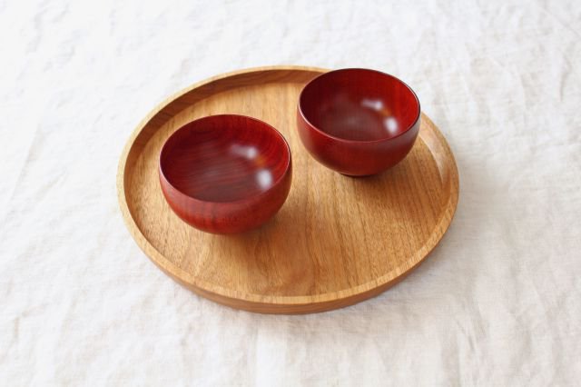 Shirasagi Woodworking  Children's Soup Bowl Red Sakura | Lacquerware