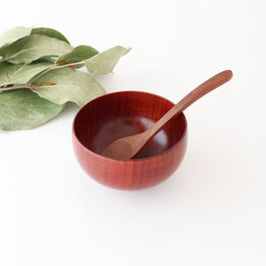 Shirasagi Woodworking  Children's Soup Bowl Red Sakura | Lacquerware