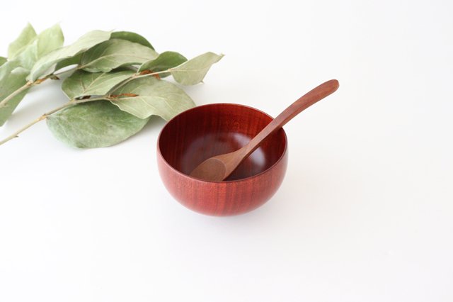 Shirasagi Woodworking  Children's Soup Bowl Red Sakura | Lacquerware