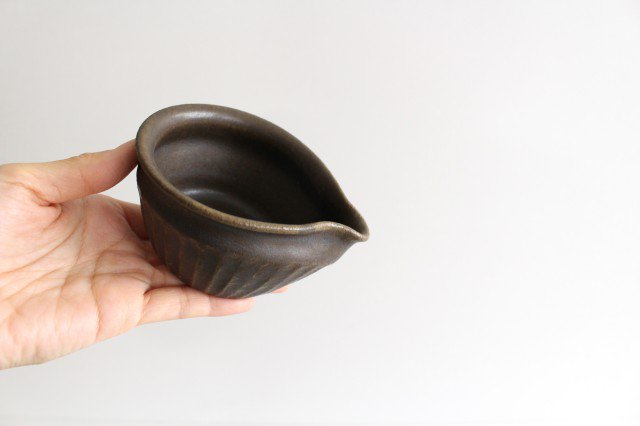 Rust glaze Shinogi Katakuchi Bean Bowl Pottery Furuya Seisho