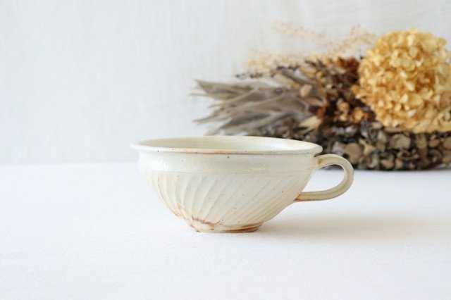 Furutani Seitosho Soup Cup Diagonal Shinogi White