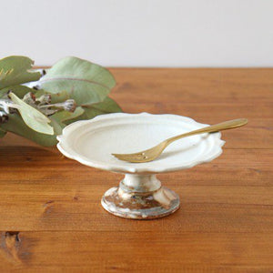 Furitani Seitosho Compote Footed Plate White S