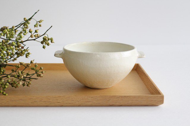 Furutani Seitosho Soup Bowl with Ears Vertical Brown Lines