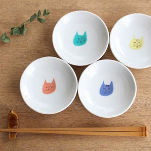 Harekutani Cat Sauce Plate Set | Kutani Ware