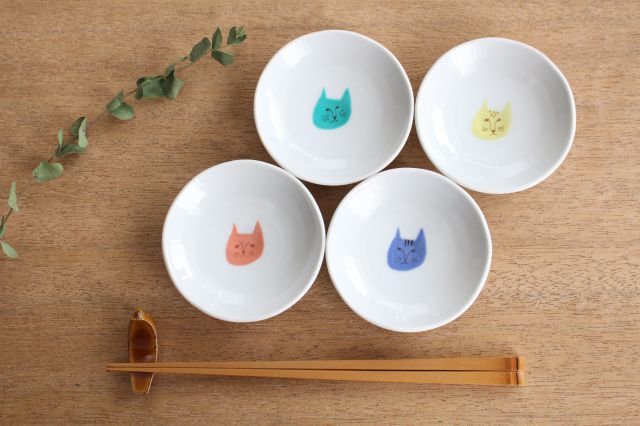 Harekutani Cat Sauce Plate Set | Kutani Ware