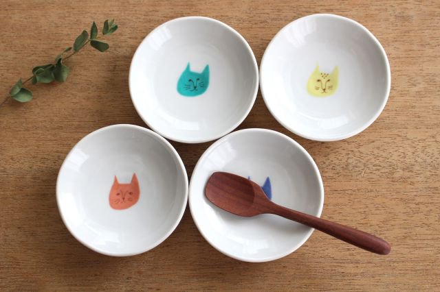 Harekutani Cat Sauce Plate Set | Kutani Ware