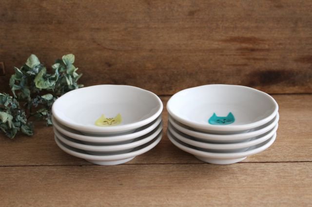 Harekutani Cat Sauce Plate Set | Kutani Ware