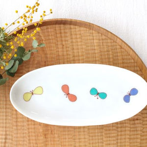 Butterfly oval plate L porcelain Harektani Kutani ware