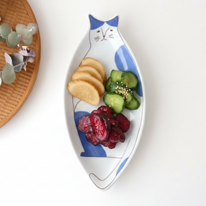 Harekutani Cat Plate Blue | Kutani Ware