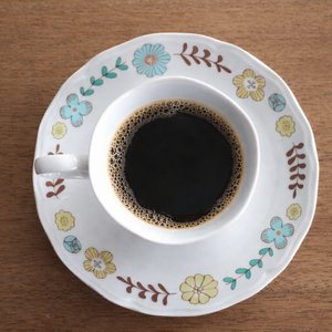 Harekutani Cup and Saucer Flower and Bird | Kutani Ware
