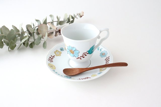 Flowers and Birds Coffee Cup/Tea Cup Porcelain Harektani Kutani Ware