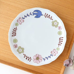 Flower and Bird Plate Pink Porcelain Harektani Kutani Ware