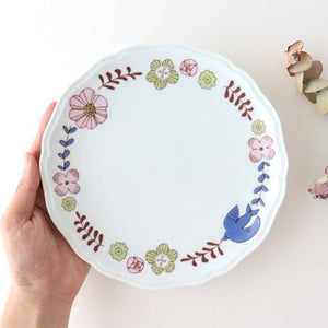 Flower and Bird Plate Pink Porcelain Harektani Kutani Ware