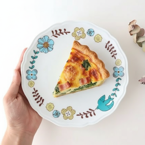 Harekutani Flower and Bird Plate Blue | Kutani Ware