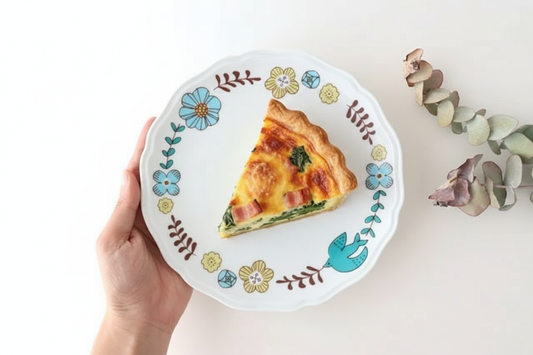 Harekutani Flower and Bird Plate Blue | Kutani Ware