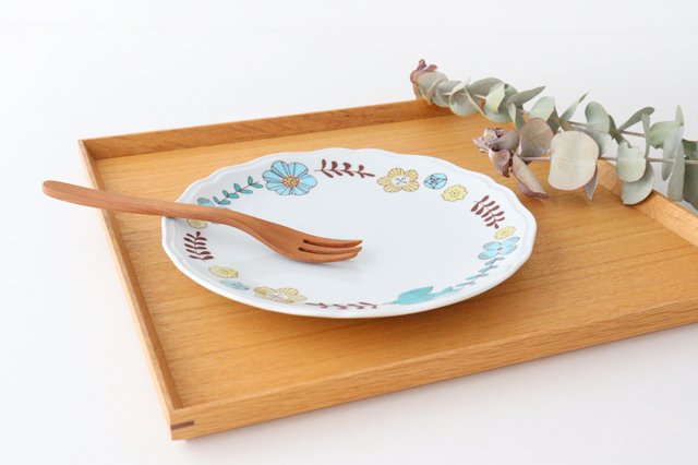 Harekutani Flower and Bird Plate Blue | Kutani Ware