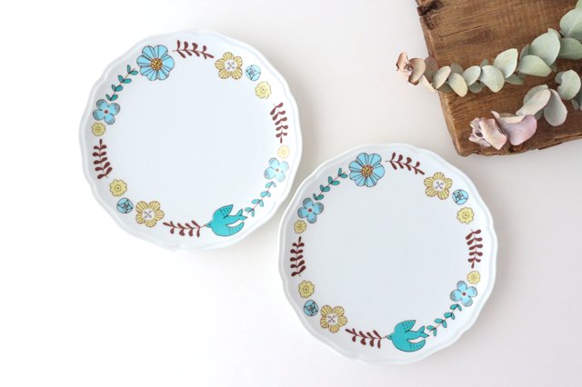 Harekutani Flower and Bird Plate Blue | Kutani Ware