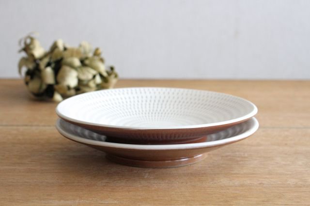 21cm/8.3in plate Tobikanna pottery Koishiwara ware