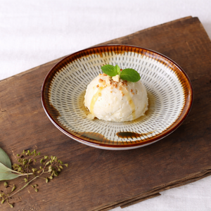 Small Round Plate Tobikanna Brown and Green 12cm/4.7in | Koishiwara Ware