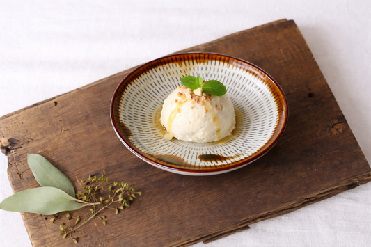 Small Round Plate Tobikanna Brown and Green 12cm/4.7in | Koishiwara Ware