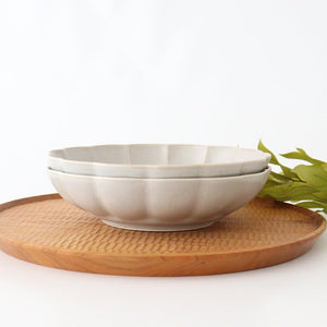 Chrysanthemum flat bowl, sherbet gray, porcelain, Koyo kiln, Arita ware
