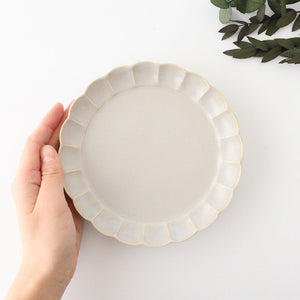 Kikuwari 15cm/5.9in Plate Sherbet Gray Porcelain Koyo Kiln Arita Ware