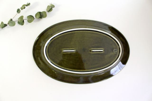 Rim Oval Plate L Olive Porcelain Koyo Kiln Arita Ware