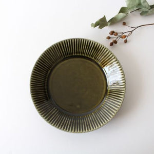 Shinogi 16.5cm/5.9in Plate Olive Porcelain Koyo Kiln Arita Ware