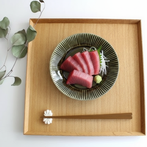 Koyo Kiln Round Deep Plate Shinogi Olive 16.5cm/6.5in | Arita Ware